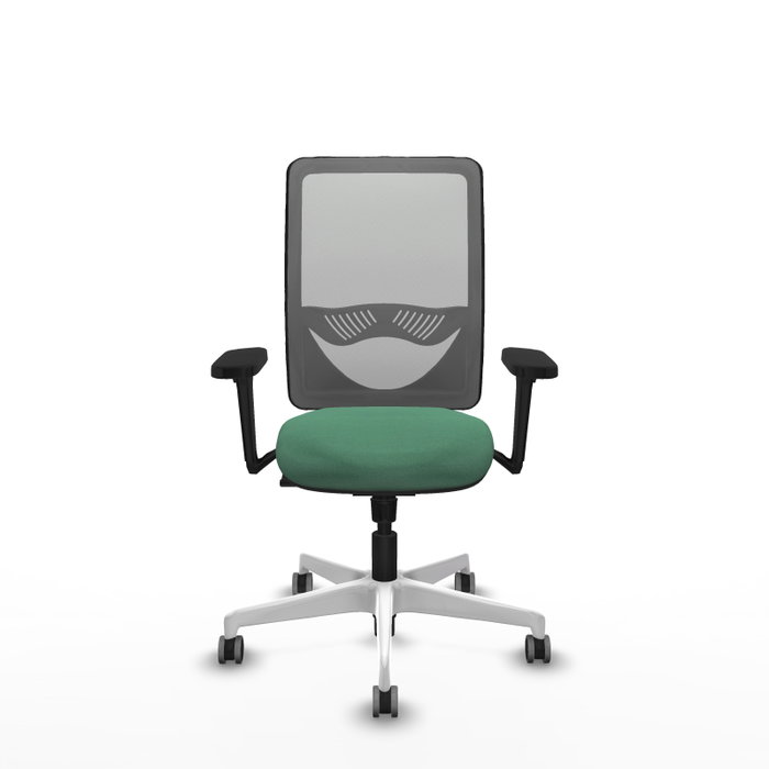 PIQUERAS Y CRESPO Silla de oficina Zulema con mecanismo Sincro, Verde esmeralda y Gris