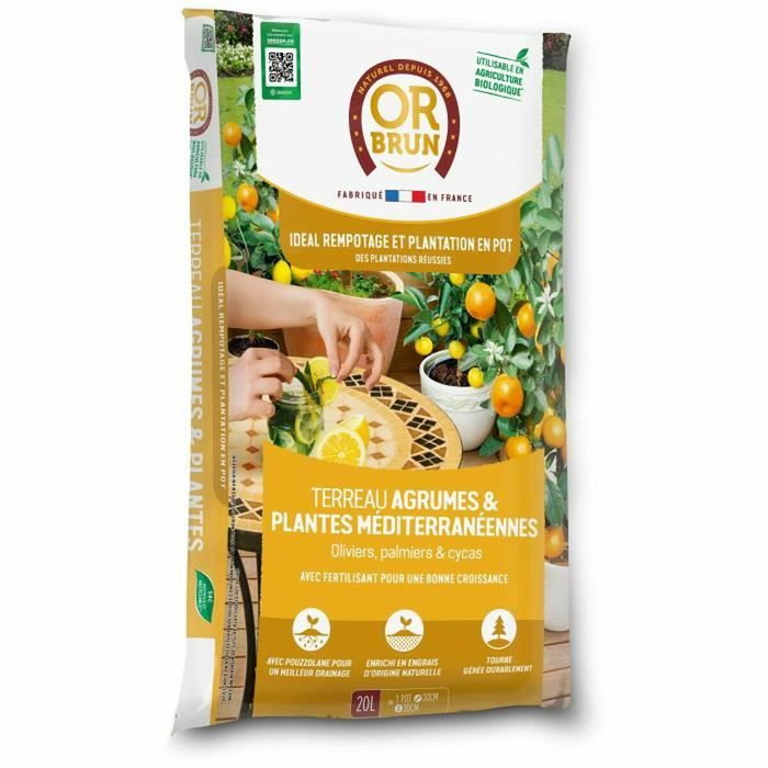 Or Brun Tierra para Cítricos y Plantas Mediterráneas 20 L Or Brun Tierra para Cítricos y Plantas Mediterráneas 20 L