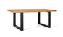 GINER Y COLOMER Mesa de Comedor Rectangular 200 cm Madera de Mango Maciza con Base de Hierro Negro, Diseño Moderno y Estructura Estable