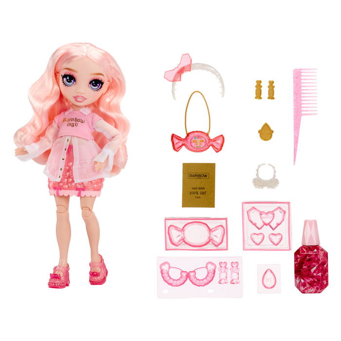 MGA Muñeca Bella Crystal Fashion Rainbow High con Accesorios de Cristal DIY