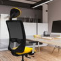 PIQUERAS Y CRESPO Silla de oficina Zulema con mecanismo Sincro/Traslack, Amarillo y Negro