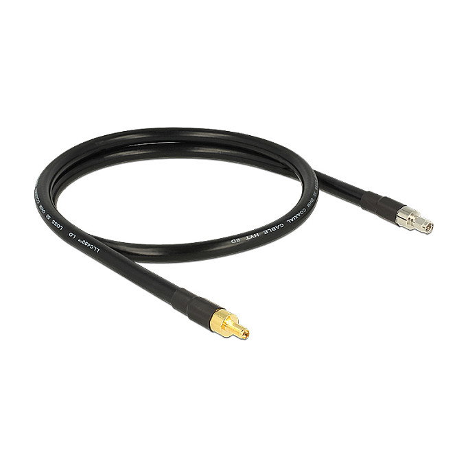 DeLOCK Cable coaxial SMA/SMA 1 m CFD400/LLC400 Negro