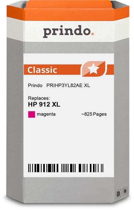 Prindo Classic XL Cartucho de Tinta Magenta Compatible con HP 912 XL - 825 Páginas Prindo Classic XL Cartucho de Tinta Magenta Compatible con HP 912 XL - 825 Páginas