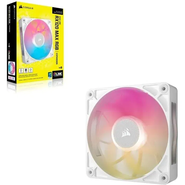 Corsair CO-9051037-WW Kit de inicio con ventilador iCUE LINK RX120 RGB Max White para Refrigeración de PC