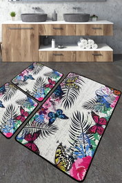 Mijölnir Juego de Alfombrillas de Baño 3 Piezas, 100% Poliéster, Antibacterianas, Antideslizantes, Lavables a Máquina 30°C, Suaves y Cómodas para el Hogar