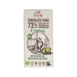 CHOCOLATES SOLE - Tableta de Chocolate Negro 73% Cacao con Aceite de Oliva - 100 g
