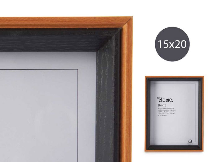 Giftdecor Portafotos Madera 15x20 cm Marron y Negro (Set de 24)