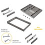 Emuca Kit de cajón organizador y bastidor regulable Quartz para armarios, guías de cierre suave y extracción total, Módulo 70cm, Acabado Titanio