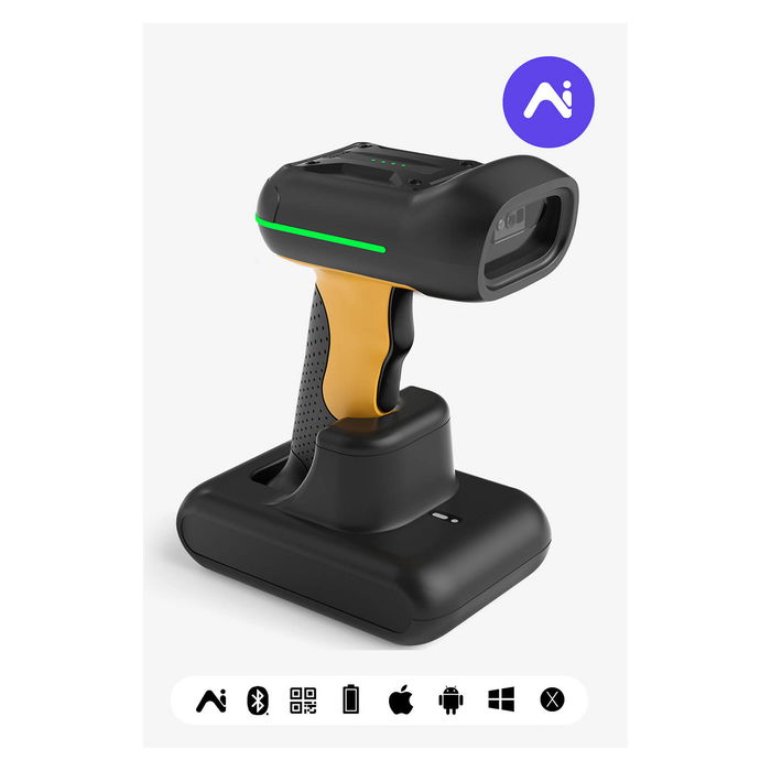 Inateck BCST-75S Lector de códigos de barras portátil inalámbrico 1D/2D, Bluetooth, USB, resistente IP67, batería 2600 mAh, color negro Inateck BCST-75S Lector de códigos de barras portátil inalámbrico 1D/2D, Bluetooth, USB, resistente IP67, batería 2600 mAh, color negro