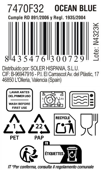 La Mediterranea Mug 90 ml "Ocean Blue" 5.5x6.5 cm (36 Unidades)