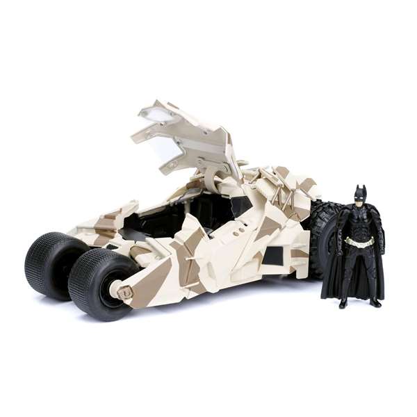 Smoby Batmóvil Camuflaje 2008 El Caballero Oscuro Coche Metal con Figura Batman 7cm 1:24