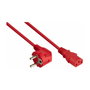 Kabelmeister Cable de alimentación con toma de tierra de 90° a C13, 3m, rojo