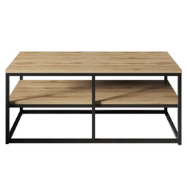 Hanah Home Mesa de Centro Industrial Walnut 110.4x47x52 cm