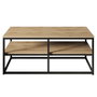 Hanah Home Mesa de Centro Industrial Walnut 110.4x47x52 cm
