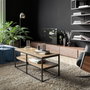 Hanah Home Mesa de Centro Industrial Walnut 110.4x47x52 cm