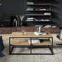 Hanah Home Mesa de Centro Industrial Walnut 110.4x47x52 cm