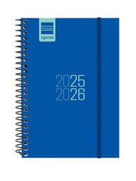 Agenda Escolar (2025-26) Finocam Espir Espiral Tapa Pp S/V Apais. E8 120X171 Con Goma Azul