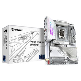 Gigabyte Z890 AORUS PRO ICE Placa Base ATX, LGA 1851 para Intel Core Ultra (Serie 2), DDR5 hasta 9500MHz, Wi-Fi 7, 5GbE LAN, Thunderbolt 4, Blanco