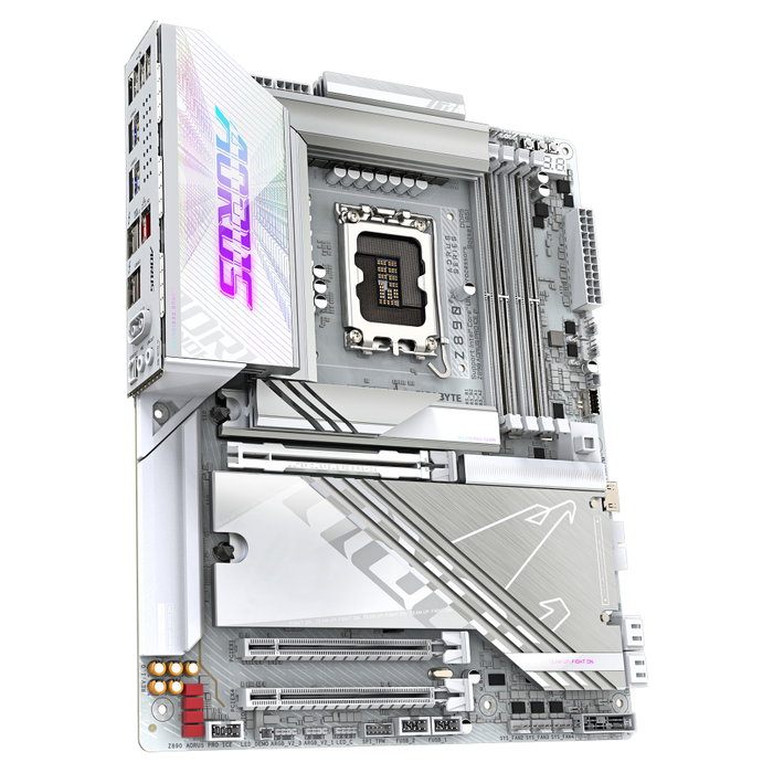 Gigabyte Z890 AORUS PRO ICE Placa Base ATX, LGA 1851 para Intel Core Ultra (Serie 2), DDR5 hasta 9500MHz, Wi-Fi 7, 5GbE LAN, Thunderbolt 4, Blanco Gigabyte Z890 AORUS PRO ICE Placa Base ATX, LGA 1851 para Intel Core Ultra (Serie 2), DDR5 hasta 9500MHz, Wi-Fi 7, 5GbE LAN, Thunderbolt 4, Blanco