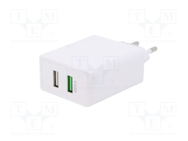 GOOBAY Cargador de red con 2 puertos USB y 28W