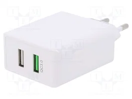 GOOBAY Cargador de red con 2 puertos USB y 28W