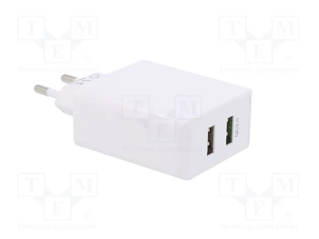 GOOBAY Cargador de red con 2 puertos USB y 28W