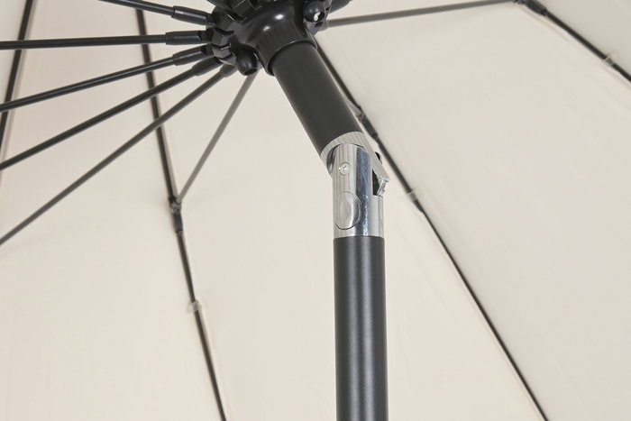 DKD Home Decor Parasol Jardín y Terraza Marfil Reclinable 280 x 250 x 280 cm UV 50+ en Acero y Poliéster