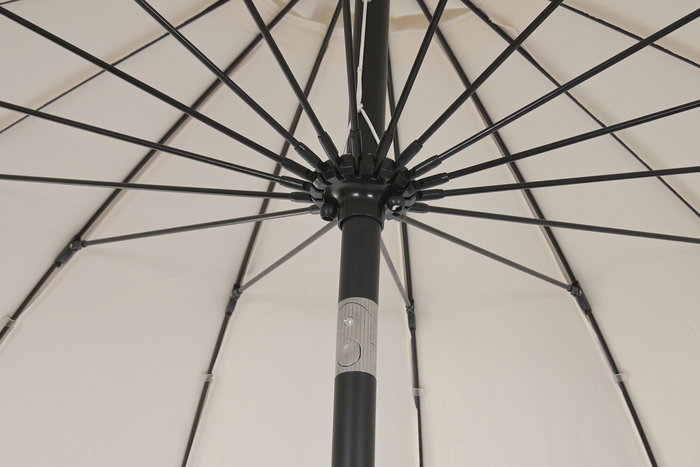 DKD Home Decor Parasol Jardín y Terraza Marfil Reclinable 280 x 250 x 280 cm UV 50+ en Acero y Poliéster