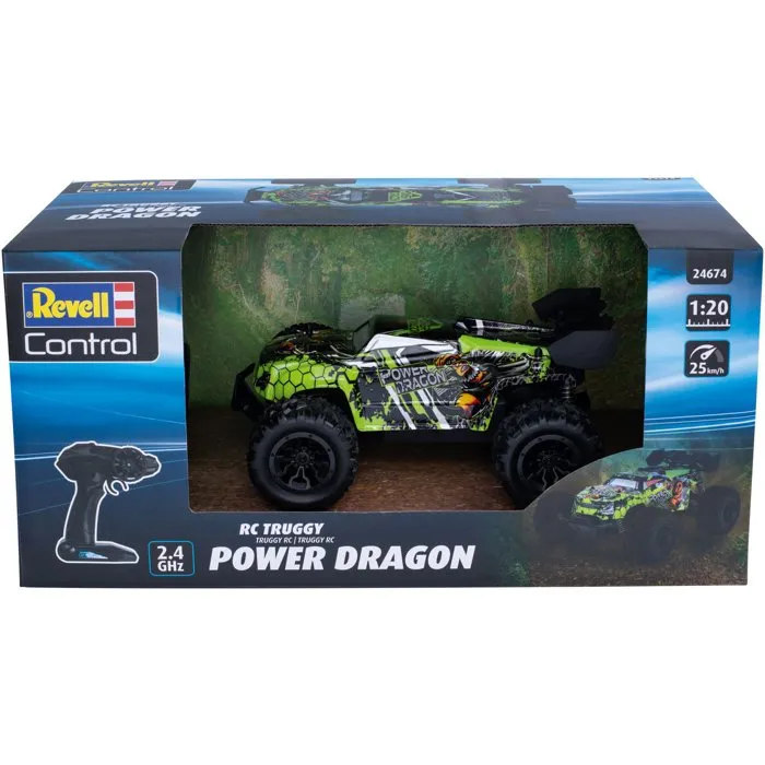 Revell Control Coche Teledirigido RC Truggy Power Dragon, Escala 1:20, Velocidad 25 km/h, Para Mayores de 8 Años (REV1697659846080)