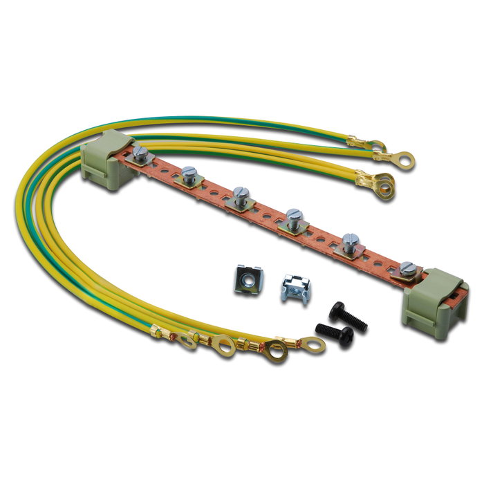 Digitus Carril de compensación de potencial para armarios de 19 pulgadas con 4 cables de tierra Digitus Carril de compensación de potencial para armarios de 19 pulgadas con 4 cables de tierra