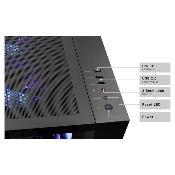 Captiva PC Gaming R90-031 AMD Ryzen 7 5700X 32GB RAM 1TB SSD NVIDIA GeForce RTX 5070 12GB GDDR7 Windows 11 Home - Ordenador Gaming de Alto Rendimiento