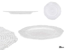 Vivalto Plato Llano Transparente de Cristal 28 cm (Set de 12)