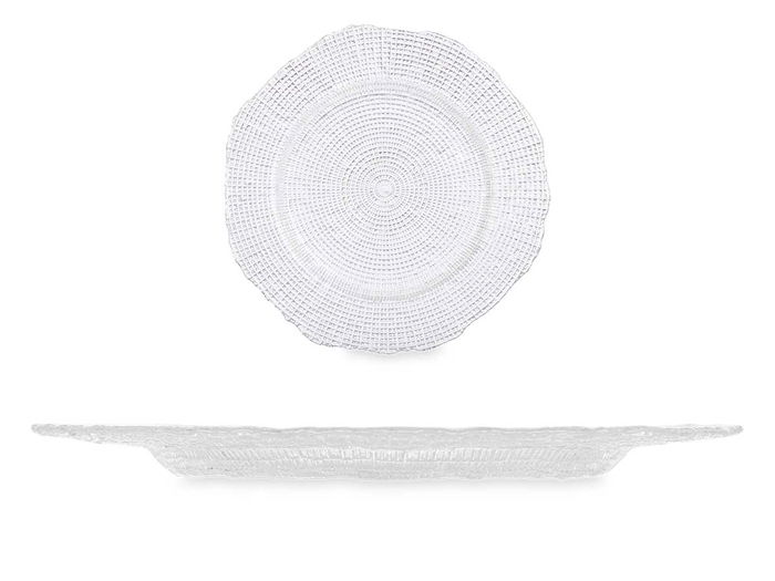 Vivalto Plato Llano Transparente de Cristal 28 cm (Set de 12)