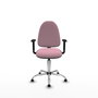 PIQUERAS Y CRESPO Silla de oficina Aýna Rosa con Brazos 1D y Base Cromada