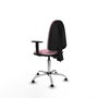 PIQUERAS Y CRESPO Silla de oficina Aýna Rosa con Brazos 1D y Base Cromada