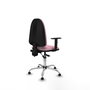 PIQUERAS Y CRESPO Silla de oficina Aýna Rosa con Brazos 1D y Base Cromada