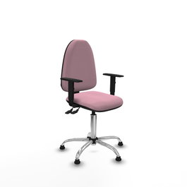 PIQUERAS Y CRESPO Silla de oficina Aýna Rosa con Brazos 1D y Base Cromada