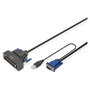 Consola kvm digitus modular hd lcd con tft de 19" 1 puerto vga, conmutador kvm negro, distribuciÓn de teclado alemÁn, conexiÓn k