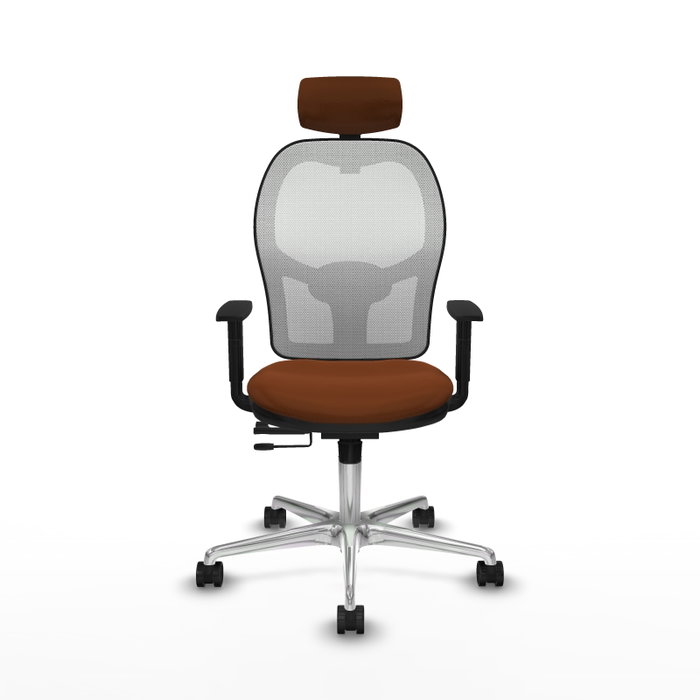 PIQUERAS Y CRESPO Silla de oficina Jorquera con mecanismo Sincro/Traslack Marrón y Blanco