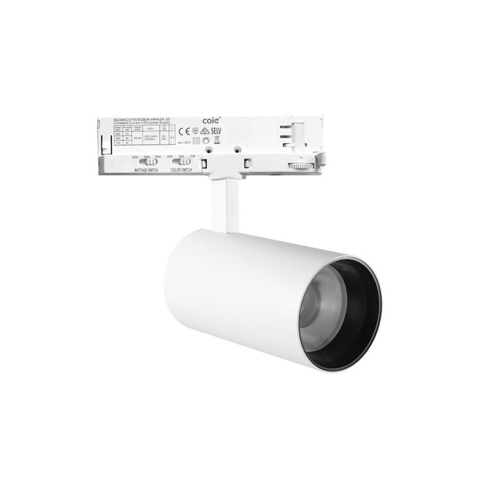ATL080030-T Foco de Carril LED Trifásico con Potencia y Temperatura de Color Regulables