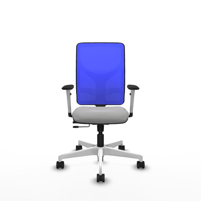 PIQUERAS Y CRESPO Silla de oficina Motilla con mecanismo Sincro/Traslack Gris claro y Azul