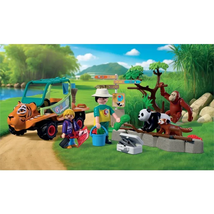 Playmobil My Life Zoo: Cuidador de Zoo con Vehículo 72072
