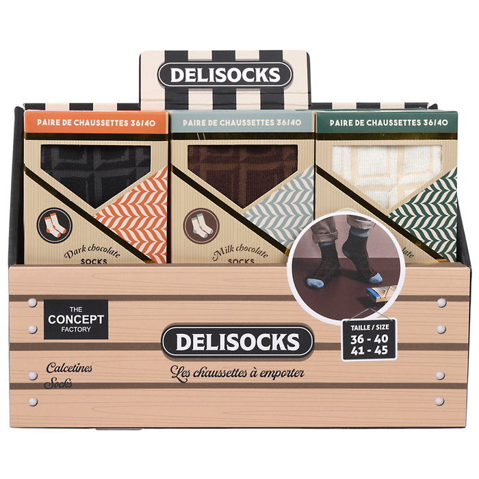 The Concept Factory Par Calcetines De Chocolate Blanco, Con Leche, Negro Tallas 36-40 / 41-45 The Concept Factory Par Calcetines De Chocolate Blanco, Con Leche, Negro Tallas 36-40 / 41-45