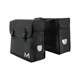 Mobilis Bolsa para Bicicleta 070002 Maleta Trasera 30L Poliéster Negro Impermeable, 2 Compartimentos, Reflectante, 36.5 x 40 x 26 cm