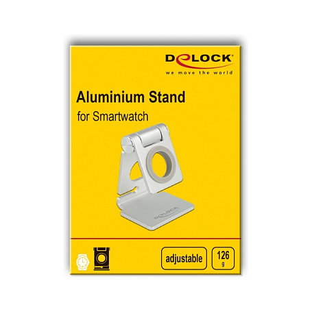 DeLOCK Soporte ajustable para reloj inteligente y smartphone, Plata DeLOCK Soporte ajustable para reloj inteligente y smartphone, Plata