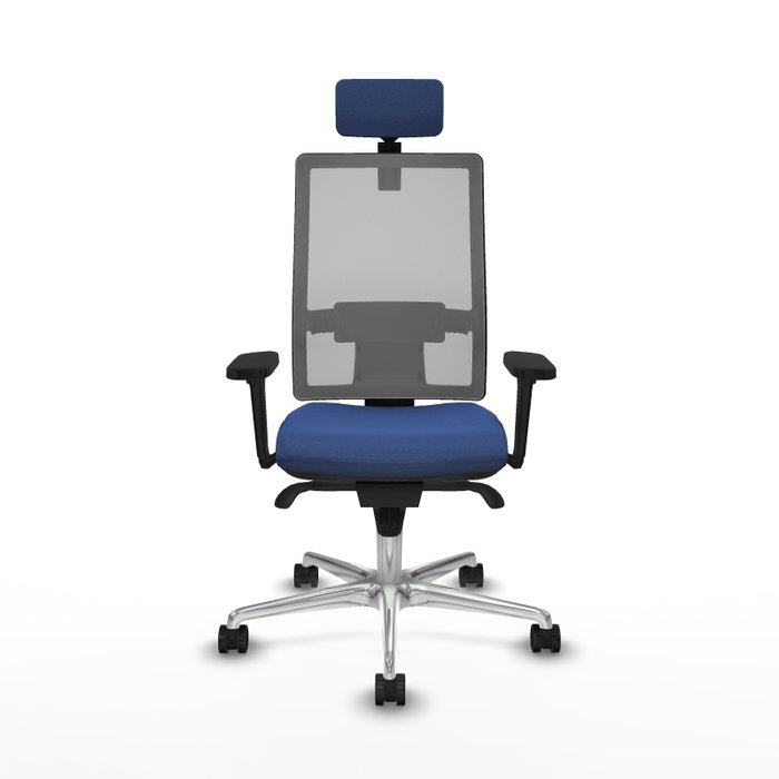 PIQUERAS Y CRESPO Silla de oficina Horna con mecanismo Sincro, Azul marino y Gris