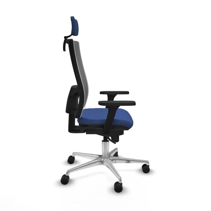 PIQUERAS Y CRESPO Silla de oficina Horna con mecanismo Sincro, Azul marino y Gris