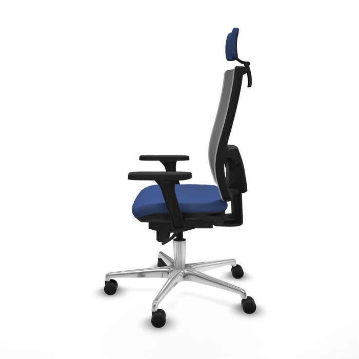 PIQUERAS Y CRESPO Silla de oficina Horna con mecanismo Sincro, Azul marino y Gris