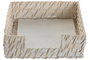 DKD Home Decor Servilletero Bambú Ratán Blanco 18x18x6 cm