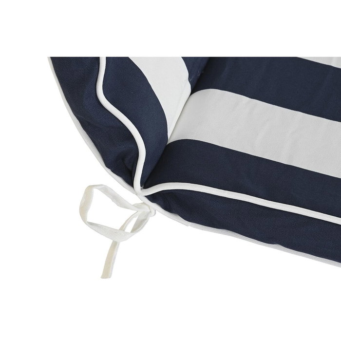 DKD Home Decor Cojín para Silla de Rayas Azul Marino y Blanco